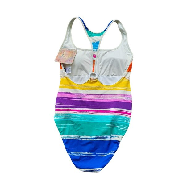 NWT COCO RAVE Floral One Piece Bathingsuit Back Detail sz 8 - Picture 5 of 12